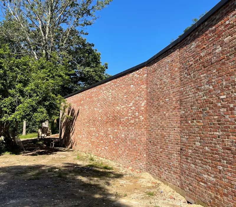 Heritage lime built brick wall
