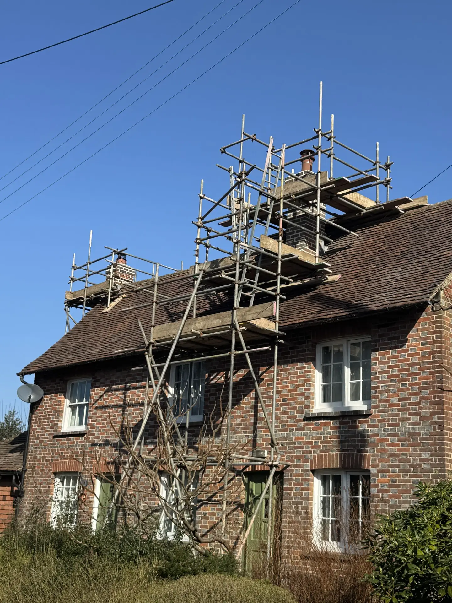 Listed building chimney and lime mortar repointing work